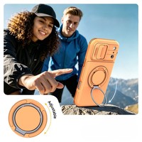 Étui robuste coulissant pour appareil photo compatible avec iPhone 18 17 Pro Max, porte-cartes dissimulé, support magnétique, coque blindée