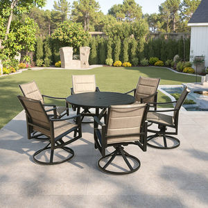 Nouvelle arrivée 7 pièces ensemble de salle à manger moderne chaises pivotantes rembourrées ensemble de table en aluminium pour salle à manger cuisine hôtel Villa mobilier d'extérieur - Product Image 3