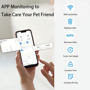 Bac à litière pour <span class=keywords><strong>chat</strong></span> auto-nettoyant en plastique ABS, à ouverture supérieure, contrôlé par application intelligente, avec contrôle des odeurs, facile à nettoyer, capacité 10 kg - Product Image 3