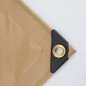 Rouleau de tissu PVC tissé épais imperméable beige, largeur 120 pouces, style uni, bâche de protection extérieure - Product Image 3