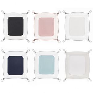 RTS 6 Colors PVC <b>Desk</b> Tray Organizer <b>Foldable</b> Single Tier Storage for Dice Coins Jewelry Keys - Product Image 1