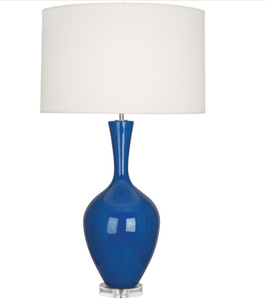 Double Gourd Blue Ceramic Table Lamp for Living Room with White Drum <b>Shade</b> Decor for Living Room Bedroom House Bedside - Product Image 6