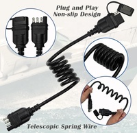 Amerikanisches RV 4-Pin Flachstecker-Anhänger-Verlängerungskabel, männlich auf weiblich, dehnbares Spiralkabel