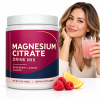 Mélange de boisson au citrate de magnésium marque privée saveur framboise-citron 16 oz 453g en poudre pour adultes OEM ODM Vente en gros Supplément en vrac