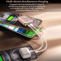 TDX TJ7 15W 18W 22.5W Chargeur portable 2-en-1 avec affichage numérique et charge rapide Type-C, batterie Li-Polymère grande capacité 10000mAh