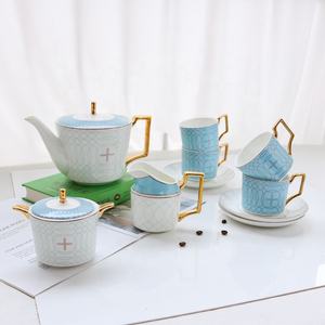 Service à café en céramique turque, <span class=keywords><strong>de</strong></span> style anglais, avec un support <span class=keywords><strong>de</strong></span> plateau à dessert, une tasse <span class=keywords><strong>de</strong></span> luxe et une grande soucoupes - Product Image 6