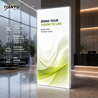 Boîte lumineuse LED sans outil TIANYU, affichage graphique en tissu, connexion PCB intégrée, panneau rétroéclairé en aluminium pour exposition