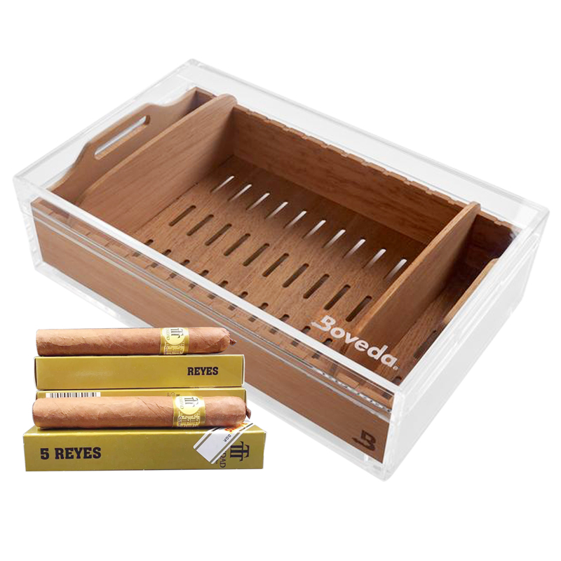 Humidor de acrílico con madera de cedro