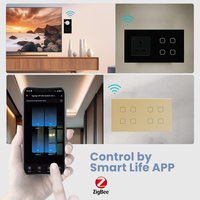 Interrupteur tactile en verre trempé CNSKOU pour Smart Life WiFi Zigbee, contrôleur intelligent d'éclairage 8 voies, prend en charge la télécommande