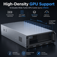 G5-8510 5U Rack-mount Server Chassis, Mendukung 10 GPU turbo lebar ganda dan Catu Daya CRPS, MB Maks hingga 16,53" x 13,79"