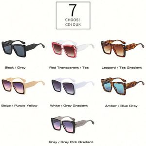 Gafas de Sol Cuadradas Extra Grandes con Logotipo Personalizado, Moda Retro 2022, Montura Grande, Protección UV400, Color en Contraste, para Mujer - Product Image 5