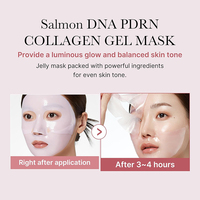 Masques faciaux en gelée de collagène PDRN de saumon coréen à marque privée, masques en feuille hydrogel hydratants à la niacinamide et au curcuma