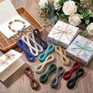 Multicolor Beading <b>Braided</b> Coated 3 Strand Twisted Elastic Cord 1mm Rubber High Tenacity Jewelry Making Sewing Stretch - Product Image 2