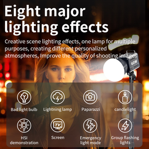 Lampe <span class=keywords><strong>vidéo</strong></span> LED rechargeable 60W avec couvercle réflecteur, <span class=keywords><strong>flash</strong></span> stroboscopique portable 2700k-7500k, éclairage photographique COB pour appareil photo, CRI>90 - Product Image 6