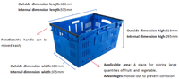Caisse en plastique empilable et emboîtable HAOSEN, durable, écologique et légère, pour le stockage des aliments et des légumes