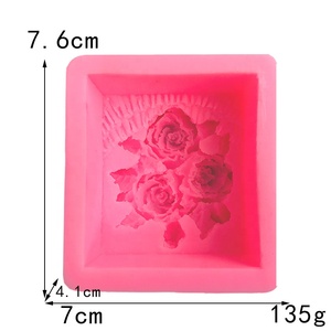 Gül tomurcuk sabun kalıp gül çiçek çiçeği silikon kalıp dikdörtgen losyon Bar yapımı için DIY silikon kalıp mum - Product Image 5