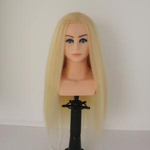 100% tête d'entraînement de <span class=keywords><strong>cheveux</strong></span> humains Mannequin école de beauté pratique coiffeur formation tête de poupée factice avec épaule - Product Image 4