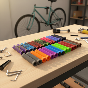 Poignées de guidon de trottinette de stunt professionnelles en caoutchouc souple antidérapant et étanche, personnalisées en usine, 145 mm, avec embouts de guidon, type <span class=keywords><strong>Odi</strong></span> Grips - Product Image 1