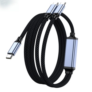 100W Hızlı Şarj 5A 20V PD Naylon Örgülü USB-C - Type-C Splitter Kablo, Alüminyum Alaşımlı Hızlı Şarj Kutusu ile - Product Image 1