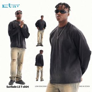 เสื้อยืดผ้าฝ้าย100% สำหรับผู้ชายเสื้อยืดแขนยาวผ้าฝ้ายโอเวอร์ไซส์ออกแบบโลโก้ได้ตามต้องการ - Product Image 3