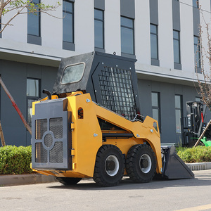 Wheel Skid Steer <strong>Loader</strong> 700kg 800kg 900kg 1ton Skid Steer <strong>Loader</strong> <strong>with</strong> Ac Cab Bucket <strong>Attachments</strong> - Product Image 4