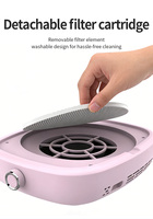 Colector de Polvo para Uñas con Fuerte Succión, Deflector Magnético, Filtro Lavable, Tamaño Compacto para Salón de Uñas y Servicio Móvil