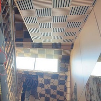 Panneau mural acoustique en PET, design intérieur, décoratif, imperméable, insonorisant, panneaux de salle de bain en placage 3D, 21 mm, design graphique