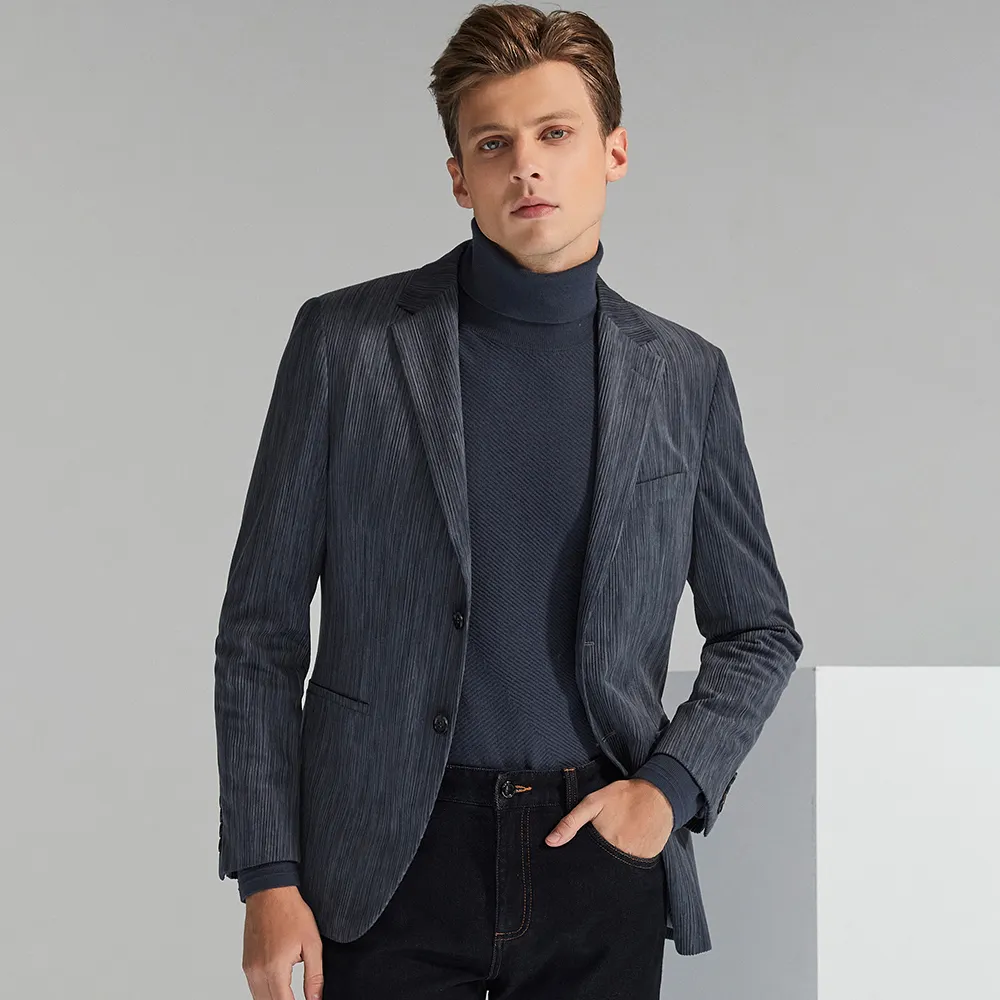 Corduroy Blazer New Style Men's High-Quality Fashionable Bright Printing Slim Men Suit Jacket