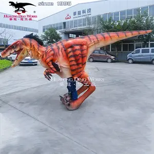 Adulto disfraz de dinosaurio t-rex traje y realista velociraptor traje