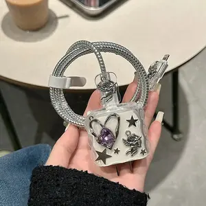 Corée mignon diamant amour coeur <span class=keywords><strong>chargeur</strong></span> étui pour <span class=keywords><strong>IPhone</strong></span> <span class=keywords><strong>11</strong></span> 12 13 14 15 16 18/20W clair Charge Protection couverture <span class=keywords><strong>chargeur</strong></span> manchon - Product Image 3