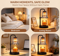 Lampe chauffe-bougie avec minuterie et variateur d'intensité : 3 modes de minuterie, 35W, sécurité anti-brûlure, 4 niveaux de gradation, ambiance romantique - Chauffe-cire