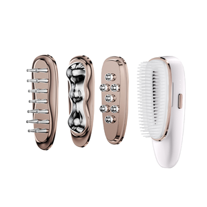 Masseur capillaire vibrant pour le soin du cuir chevelu, ensemble de brosses métalliques détachables - Product Image 1