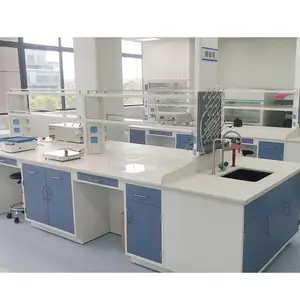 Desain modern Tiongkok furnitur laboratorium biologi meja kerja eksperimental untuk sekolah