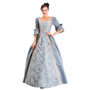 European American Medieval Court Dress With Lace Patchwork <b>Bell</b> Sleeves Stage Performance <b>Costume</b> Women <b>Adult</b> - Product Image 5