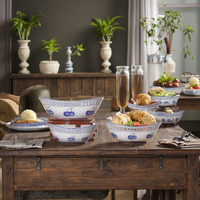 Assiette de Luxe Vintage Florale en Céramique Écologique Jiadu, Ovale, Décorée à l'Ornement, pour Steak, Pâtes et Cadeaux