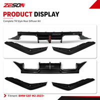 Diffuseur arrière ZESON en fibre de carbone sèche style TR 3 pièces avec feu stop LED pour BMW M2 G87 Competition XDrive Coupé 2023+