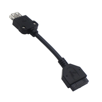 Cable USB 3,0 personalizado 19 pines IDC 2 * USB 3,0 adaptador hembra conector de Cable de aplicación de alimentación de cobre para computadoras mejoradas