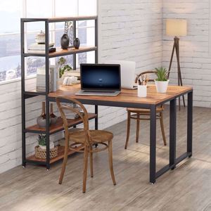 Escritorio de Estudio Grande de Madera Maciza de Arce con Estantería para Libros, Escritorio para <span class=keywords><strong>Trabajar</strong></span> <span class=keywords><strong>desde</strong></span> <span class=keywords><strong>Casa</strong></span>, Estación de Trabajo Moderna - Product Image 3