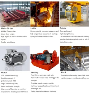 철강 공장용 중량물 이중 오버헤드 크레인 4빔 주조 오버헤드 크레인 판매 - Product Image 3