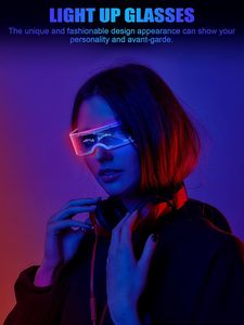 Gafas de Sol Luminosas RGB LED Estilo Cyberpunk Neon-Glo, Visera Acrílica, Alimentadas por Batería, Portátiles, Gran Venta para Halloween - Product Image 6