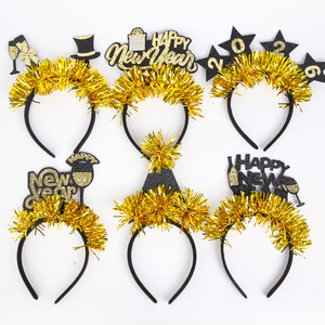 Diadema de estrellas con purpurina para Año Nuevo, banda para el pelo de oropel de Navidad creativa para decoración de fiesta de Año Nuevo para graduación, 2026 - Product Image 6
