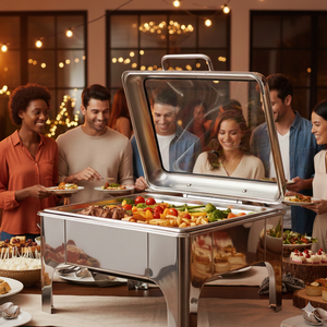 Premium Stainless Steel Chafing Dish Buffet Warmer Hotel-Grade <strong>Food</strong> <strong>Server</strong> for Catering Parties &amp; Events Reusable Buffet Stove - Product Image 6