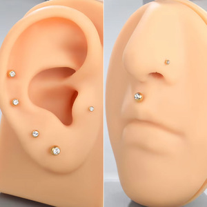 <b>Titanium</b> Lip <b>Stud</b> 20G Ball And Cone Shape External Thread For Body Piercing Jewelry ASTM F136 <b>Titanium</b> Alloy - Product Image 3
