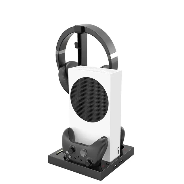 Iplay HBX-280 Charging Cooling Fan Base for Series S Gamepad Vertical Stand Charging Dock Headset for Series Storage Bracket