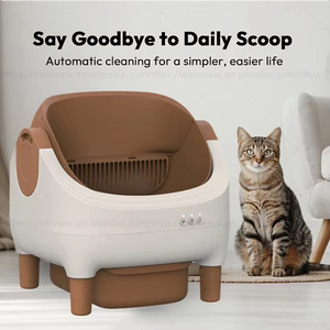 Elecpet-Caja de arena automática para gatos, gran inodoro de autolimpieza con bandeja de arena y alfombrilla para venta al por mayor, inodoro para gatos, 2025 - Product Image 6