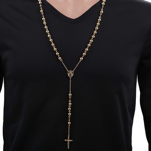Collar de Rosario Unisex de Acero Inoxidable con Cuentas de 6mm, Cruz de San Judas Tadeo y Medalla de <span class=keywords><strong>la</strong></span> <span class=keywords><strong>Virgen</strong></span> de Guadalupe, Regalo Religioso - Product Image 2