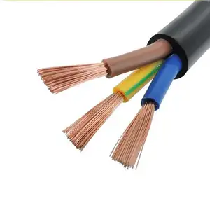 PVC Insulated Electric Flexible Copper Cable Rvv 4mm 6mm 10mm Black Jacket Alarm Control Cable