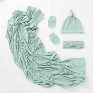 Guanti <span class=keywords><strong>per</strong></span> neonati avvolgere coperta cappello fasce con coulisse borse 5 pezzi Set regalo <span class=keywords><strong>per</strong></span> bambini Baby Layette - Product Image 1