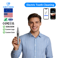 CURVY MOON Détartreur dentaire électrique portable intelligent à ultrasons, nettoyeur de plaque et de tartre, détartreur visuel avec LED