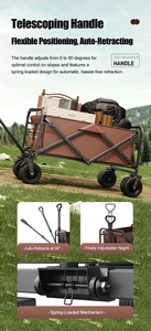 Chariot de traction agricole OEM-Tracteur Wagon Heavy Duty en acier inoxydable Logo personnalisé Chariot de plage portable pliable avec rangement pour le shopping - Product Image 3